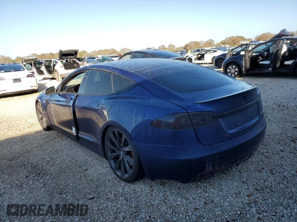 2020 Tesla Model S Performance with VIN 5YJSA1E40LF389106, listed as a Copart auction lot 74157584 with Not provided miles and Salvage title. Bid and sale history available at DreamBid. Image 2.