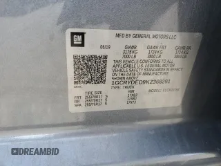 2019 Chevrolet Silverado 1500 LT with VIN 1GCRYDED9KZ368291, listed as a Copart auction lot 49207785 with 111,078 mi miles and Salvage Title. Bid and sale history available at DreamBid. Image 12.