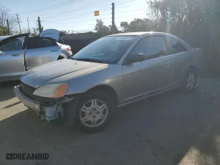 2002 Honda Civic LX with VIN 1HGEM22502L042573, listed as a Copart auction lot 44149435 with 145,622 mi miles and Salvage Title. Bid and sale history available at carsss.com. Image 1.