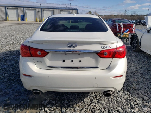 2016 Infiniti Q50 3.0t Red Sport 400 with VIN JN1FV7AR7GM451515, listed as a Copart auction lot 49716605 with 50,656 mi miles and Salvage Title. Bid and sale history available at carsss.com. Image 6.