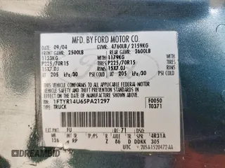 2005 Ford Ranger XL с VIN 1FTYR14U65PA21297, выставлен на аукционе Copart как лот 59552565 с пробегом 153 751 миль миль и Списание • Salvage title. История ставок и продаж доступна на DreamBid. Изображение 12.