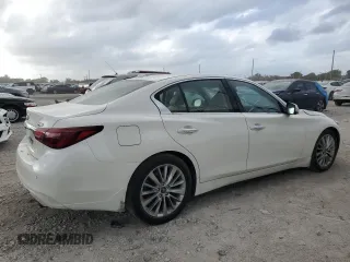 2023 Infiniti Q50 Luxe with VIN JN1EV7BP7PM512581, listed as a Copart auction lot 47835075 with 22,864 mi miles and Salvage Title. Bid and sale history available at DreamBid. Image 3.