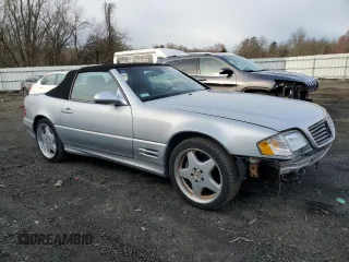 2001 Mercedes-Benz SL 500 with VIN WDBFA68F31F196516, listed as a Copart auction lot 50635005 with 61,682 mi miles and Salvage title. Bid and sale history available at DreamBid. Image 4.