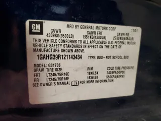 2002 Chevrolet Express with VIN 1GAHG39R121143434, listed as a Copart auction lot 73485264 with 80,692 mi miles and Salvage Title. Bid and sale history available at carsss.com. Image 13.
