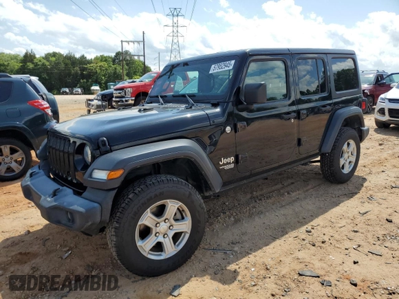 2019 Jeep Wrangler Unlimited Sport S с VIN 1C4HJXDGXKW610844, выставлен на аукционе Copart как лот 57952945 с пробегом 62 171 миль миль и Списание • Salvage title. История ставок и продаж доступна на DreamBid. Изображение 1.