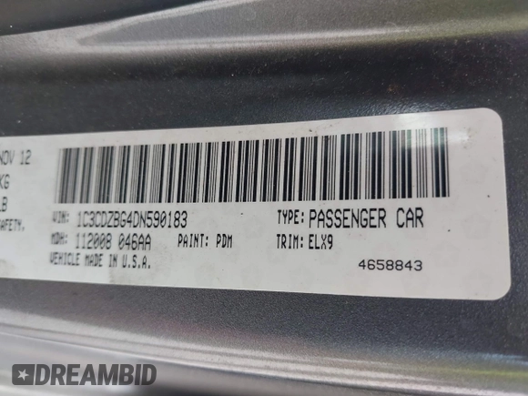 2013 Dodge Avenger R/T with VIN 1C3CDZBG4DN590183, listed as a IAAI auction lot 42178040 with 150,265 mi miles. Bid and sale history available at carsss.com. Image 9.