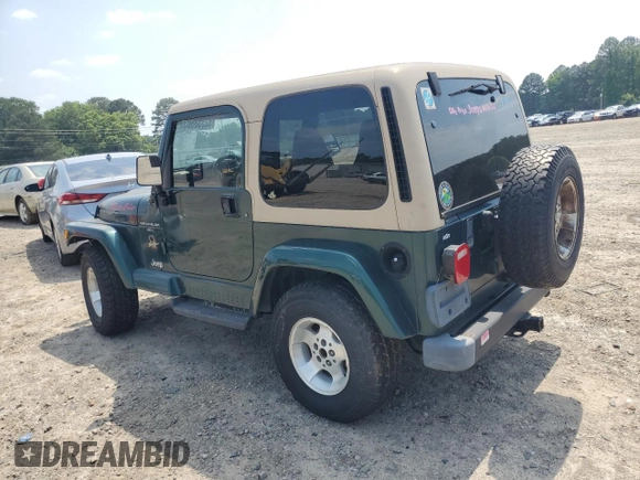 2000 Jeep Wrangler Sahara with VIN 1J4FA59S2YP750795, listed as a Copart auction lot 52353503 with 0 mi miles and Salvage Title. Bid and sale history available at carsss.com. Image 2.