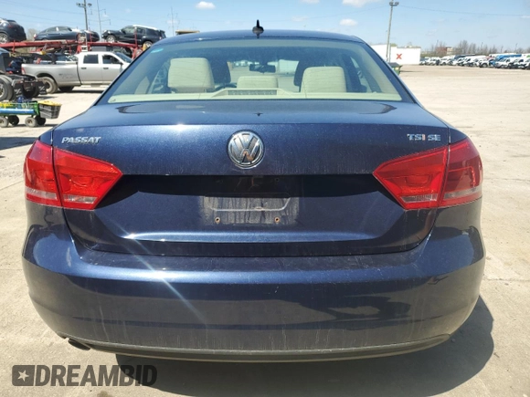 2014 Volkswagen Passat SE with VIN 1VWBT7A32EC048264, listed as a Copart auction lot 53511665 with 170,842 mi miles and Clean title. Bid and sale history available at DreamBid. Image 6.