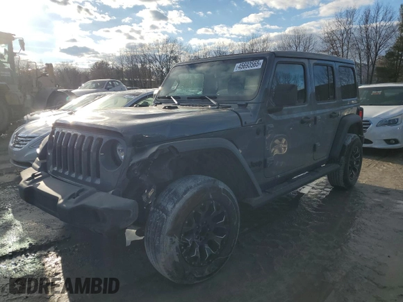 2021 Jeep Wrangler Unlimited Sport S with VIN 1C4HJXDN4MW847816, listed as a Copart auction lot 45693565 with 39,438 mi miles and Salvage Title. Bid and sale history available at carsss.com. Image 1.