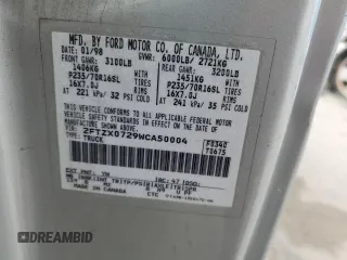 1998 Ford F-150 with VIN 2FTZX0729WCA50004, listed as a Copart auction lot 50028895 with 291,952 mi miles and Salvage title. Bid and sale history available at DreamBid. Image 12.