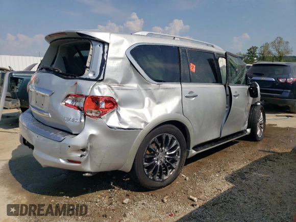 2016 Infiniti QX80 with VIN JN8AZ2NF8G9611780, listed as a Copart auction lot 69454704 with 0 mi miles and Non Repairable. Bid and sale history available at carsss.com. Image 3.