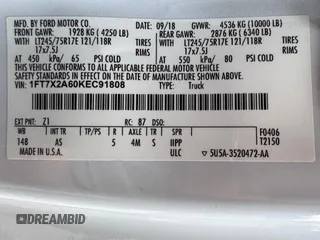 2019 Ford F-250 XL с VIN 1FT7X2A60KEC91808, выставлен на аукционе Copart как лот 62036905 с пробегом 101 633 миль миль и На запчасти • Non repairable. История ставок и продаж доступна на DreamBid. Изображение 15.