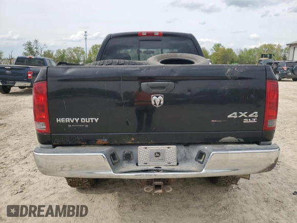 2005 Dodge 2500 SLT with VIN 3D7KS28C75G755894, listed as a Copart auction lot 53874865 with 336,506 mi miles and Salvage Title. Bid and sale history available at DreamBid. Image 6.