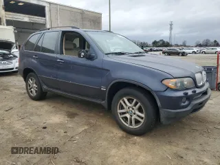 2005 BMW X5 3.0i with VIN 5UXFA13525LY06673, listed as a Copart auction lot 47687345 with 197,052 mi miles and Clean Title. Bid and sale history available at carsss.com. Image 4.