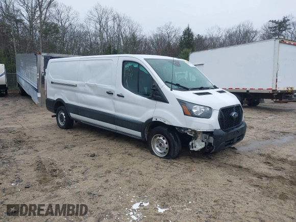 2023 Ford Transit Cargo with VIN 1FTBR1Y80PKA22691, listed as a IAAI auction lot 41789744 with 35,748 mi miles and . Bid and sale history available at DreamBid. Image 1.
