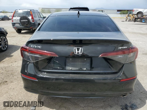 2025 Honda Civic Sport with VIN 2HGFE2F50SH522864, listed as a Copart auction lot 55648945 with Not provided miles and Salvage title. Bid and sale history available at DreamBid. Image 6.