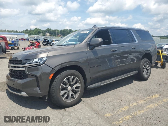 2021 Chevrolet Suburban LS with VIN 1GNSKBED0MR300723, listed as a Copart auction lot 65056755 with 58,497 mi miles and Salvage title. Bid and sale history available at DreamBid. Image 1.