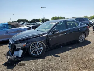 2021 Infiniti Q50 Luxe with VIN JN1EV7BR8MM751537, listed as a Copart auction lot 56538005 with 112,655 mi miles and Salvage title. Bid and sale history available at DreamBid. Image 1.