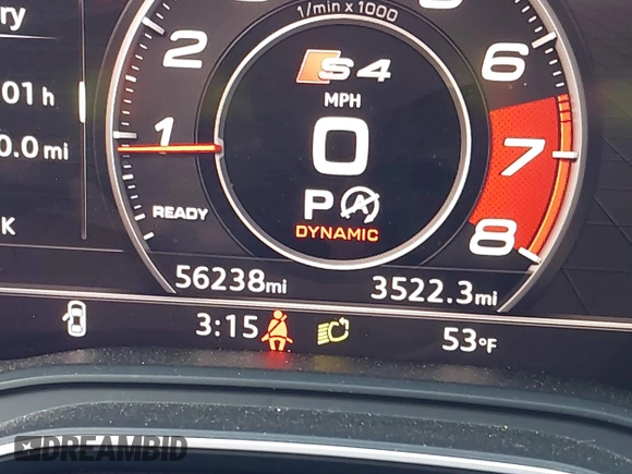 2019 Audi S4 Premium Plus z VIN WAUB4AF49KA003745, wystawiony jako IAAI lot #42010170 z przebiegiem 56 238 mil mil oraz . Historia ofert i sprzedaży dostępna na DreamBid. Obrazek 15.