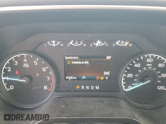 2021 Ford F-150 XL with VIN 1FTMF1CB2MKD60531, listed as a Copart auction lot 61488015 with 97,908 mi miles and Salvage title. Bid and sale history available at DreamBid. Image 9.