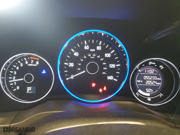2018 Honda HR-V EX-L Navi with VIN 3CZRU6H73JM722328, listed as a Copart auction lot 48149085 with 55,233 mi miles and Salvage Title. Bid and sale history available at carsss.com. Image 9.