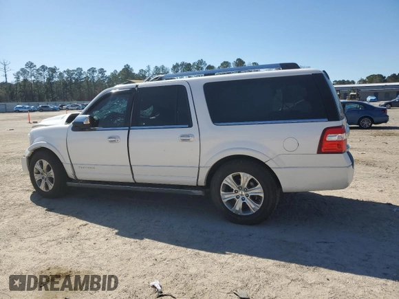 2015 Ford Expedition EL Platinum with VIN 1FMJK1LTXFEF33054, listed as a Copart auction lot 50049195 with 0 mi miles and Salvage Title. Bid and sale history available at carsss.com. Image 2.