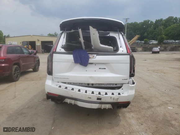 2023 Cadillac Escalade AWD V-Series with VIN 1GYS4HK95PR173309, listed as a Copart auction lot 58953074 with 0 mi miles and Salvage Title. Bid and sale history available at carsss.com. Image 6.