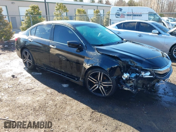2016 Honda Accord Sport with VIN 1HGCR2F54GA025555, listed as a IAAI auction lot 41578350 with 100,440 mi miles and . Bid and sale history available at DreamBid. Image 1.