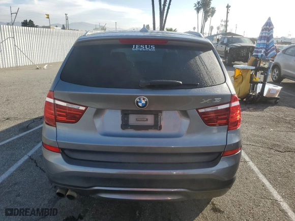 2017 BMW X3 sDrive28i with VIN 5UXWZ7C55H0T43879, listed as a Copart auction lot 43236315 with 161,205 mi miles and Salvage Title. Bid and sale history available at carsss.com. Image 6.