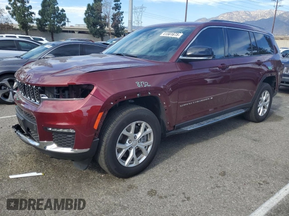 2023 Jeep Grand Cherokee Limited with VIN 1C4RJJBG8P8890828, listed as a Copart auction lot 41561675 with 10,056 mi miles and Salvage title. Bid and sale history available at DreamBid. Image 1.