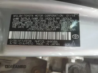 2014 Toyota Prius One with VIN JTDKDTB35E1560149, listed as a Copart auction lot 57283295 with 153,810 mi miles and Clean Title. Bid and sale history available at DreamBid. Image 12.