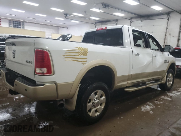 2013 Ram 2500 Laramie Longhorn with VIN 3C6UR5GL3DG573715, listed as a Copart auction lot 46320655 with Not provided miles and Clean title. Bid and sale history available at DreamBid. Image 3.