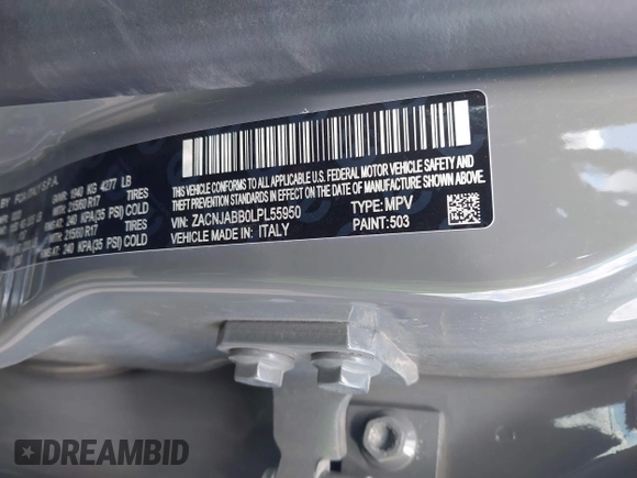 2020 Jeep Renegade Altitude z VIN ZACNJABB0LPL55950, wystawiony jako IAAI lot #42222826 z przebiegiem 74 022 mil mil oraz . Historia ofert i sprzedaży dostępna na DreamBid. Obrazek 9.