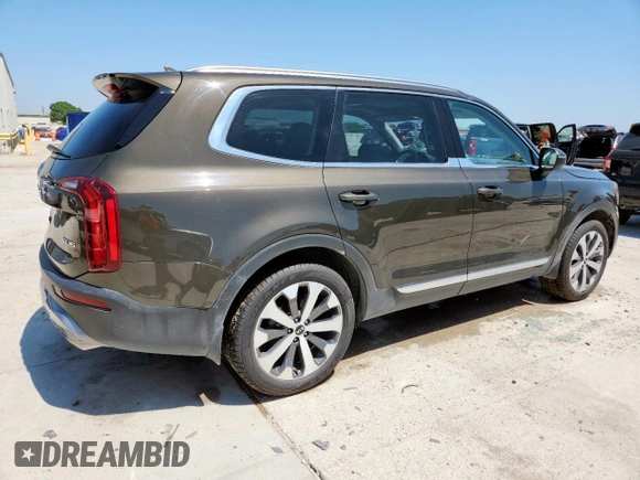 2021 Kia Telluride EX with VIN 5XYP34HCXMG188876, listed as a Copart auction lot 58031525 with 74,182 mi miles and Salvage title. Bid and sale history available at DreamBid. Image 3.