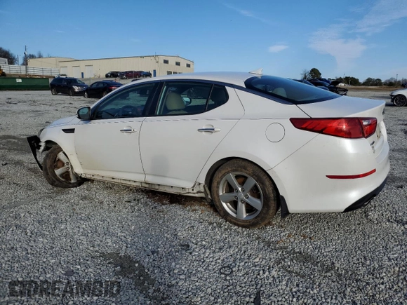 2015 Kia Optima LX with VIN KNAGM4A74F5631557, listed as a Copart auction lot 88344285 with 123,259 mi miles and Salvage Title. Bid and sale history available at carsss.com. Image 2.