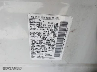 2010 Nissan Murano SL with VIN JN8AZ1MW1AW137112, listed as a IAAI auction lot 42082792 with 140,674 mi miles. Bid and sale history available at carsss.com. Image 9.