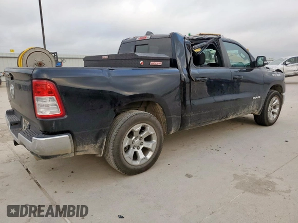 2021 Ram 1500 Lone Star with VIN 1C6RREFT4MN661316, listed as a Copart auction lot 61218605 with 61,672 mi miles and Salvage title. Bid and sale history available at DreamBid. Image 3.