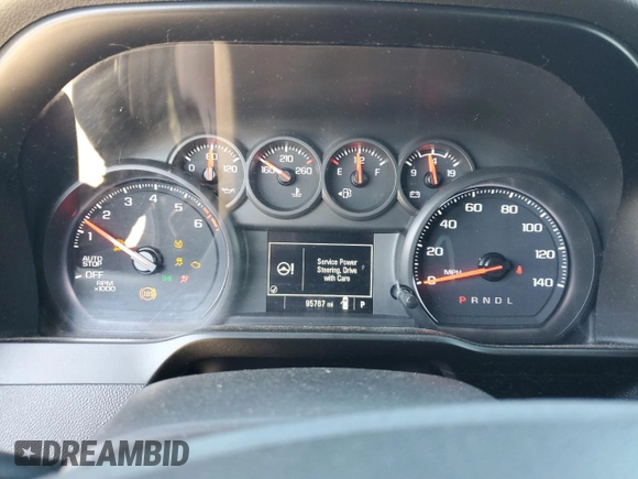 2020 Chevrolet Silverado 1500 Custom with VIN 3GCPWBEK2LG451904, listed as a Copart auction lot 45130395 with 95,767 mi miles and Salvage Title. Bid and sale history available at carsss.com. Image 9.