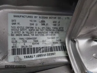 2005 Nissan Altima S z VIN 1N4AL11D85N432287, wystawiony jako IAAI lot #42460909 z przebiegiem 135 568 mil mil oraz . Historia ofert i sprzedaży dostępna na DreamBid. Obrazek 9.