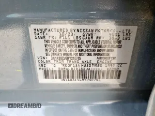2024 Nissan Sentra SV with VIN 3N1AB8CV6RY240745, listed as a Copart auction lot 57093585 with 22,633 mi miles and Salvage title. Bid and sale history available at DreamBid. Image 13.