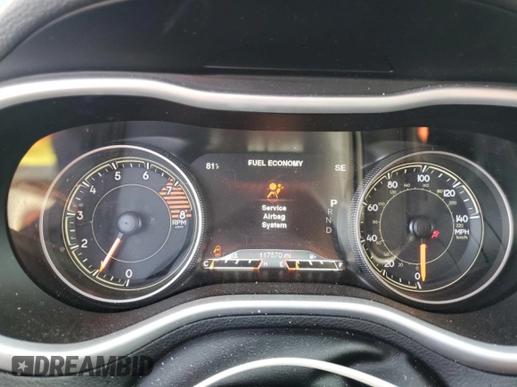 2016 Jeep Cherokee Trailhawk with VIN 1C4PJMBS4GW188840, listed as a Copart auction lot 58760605 with 117,570 mi miles and Salvage title. Bid and sale history available at DreamBid. Image 9.