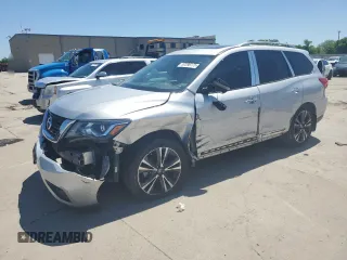 2018 Nissan Pathfinder SV z VIN 5N1DR2MN0JC652010, wystawiony jako Copart lot #52298175 z przebiegiem 59 662 mil mil oraz Szkoda całkowita • Salvage title. Historia ofert i sprzedaży dostępna na DreamBid. Obrazek 1.