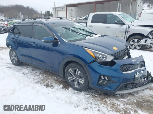 2020 Kia Niro EX Premium with VIN KNDCE3LC2L5366796, listed as a IAAI auction lot 41280811 with 53,427 mi miles. Bid and sale history available at carsss.com. Image 1.