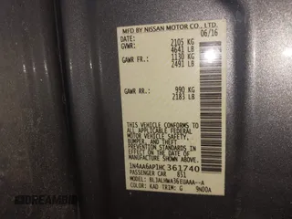 2017 Nissan Maxima S with VIN 1N4AA6AP1HC361740, listed as a IAAI auction lot 40868494 with 90,607 mi miles and . Bid and sale history available at DreamBid. Image 9.
