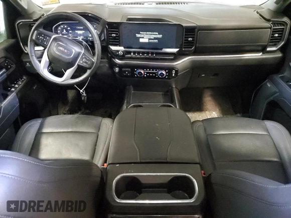 2024 GMC Sierra 2500HD SLT with VIN 1GT49NEY3RF250443, listed as a Copart auction lot 46684495 with 27,992 mi miles and Salvage title. Bid and sale history available at DreamBid. Image 8.