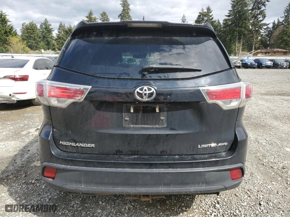 2015 Toyota Highlander Limited with VIN 5TDDKRFHXFS128698, listed as a Copart auction lot 52610495 with 161,412 mi miles and Salvage Title. Bid and sale history available at carsss.com. Image 6.