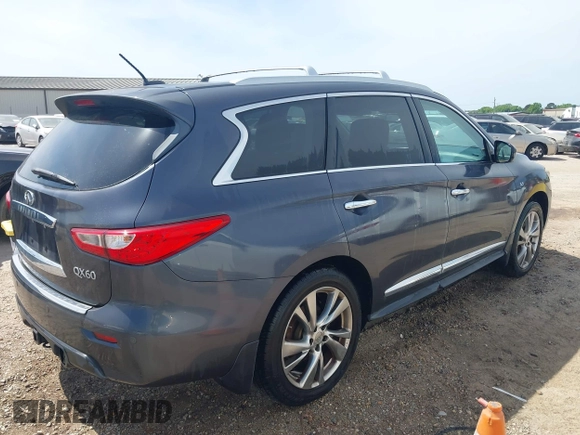 2014 Infiniti QX60 with VIN 5N1AL0MM7EC521873, listed as a IAAI auction lot 42084156 with 176,980 mi miles. Bid and sale history available at carsss.com. Image 4.