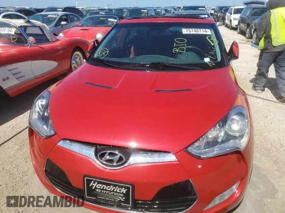 2012 Hyundai Veloster w/Gray Int with VIN KMHTC6AD6CU041458, listed as a Copart auction lot 75748714 with Not provided miles and Non repairable. Bid and sale history available at DreamBid. Image 5.