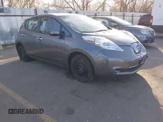 2015 Nissan LEAF SV with VIN 1N4AZ0CP8FC313734, listed as a IAAI auction lot 41613766 with 107,229 mi miles. Bid and sale history available at carsss.com. Image 1.