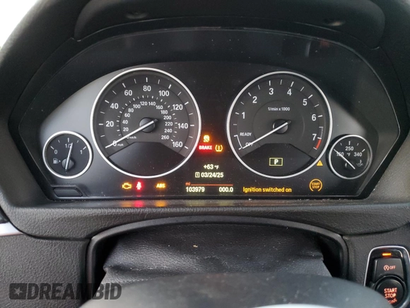 2015 BMW 3 Series 328i with VIN WBA3C1C53FK123089, listed as a Copart auction lot 50624205 with 103,979 mi miles and Salvage Title. Bid and sale history available at carsss.com. Image 9.